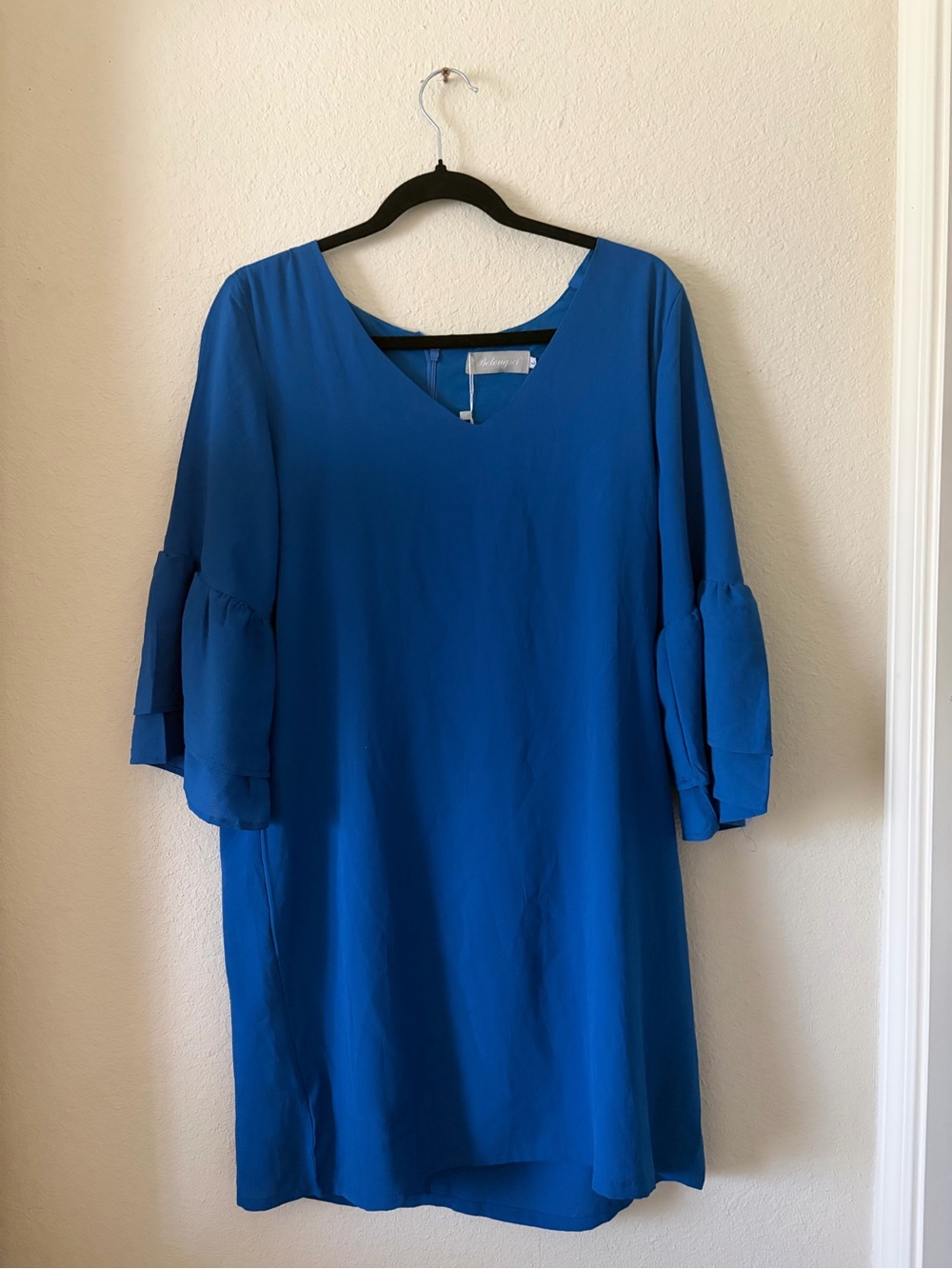 Bright Blue V-Neck Shift Dress